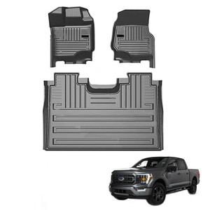 Logotipo personalizado 3d tpe, anti-derrapante plástico, à prova d' água, tapete da porta do carro para <span class=keywords><strong>ford</strong></span> f150 F-150 2021