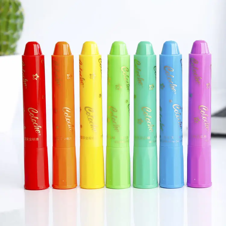 (36 Kleuren/Box) Soepel Aquarel Kleurpotloden Met Top Kwaliteit Wasbare Jumbo Wax Colorwater Kleurpotloden Voor Kinderen