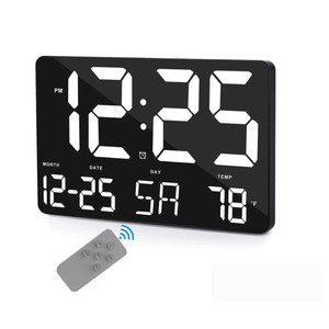 Orologio da parete digitale orologio digitale a LED ampio Display con telecomando temperatura del calendario a luminosità regolabile - Product Image 1