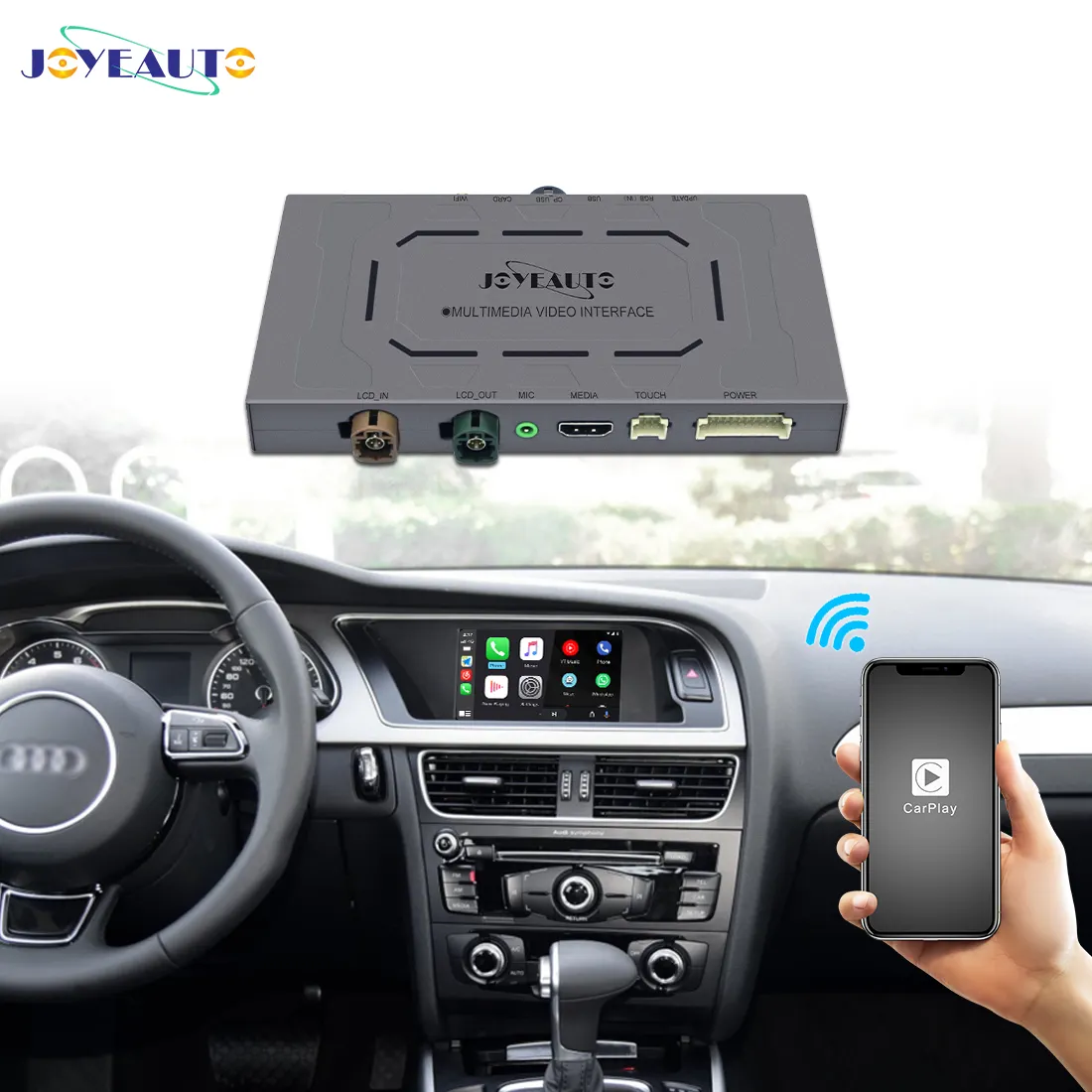 Không có mmi Carplay Apple không dây Apple Carplay joyeauto Android Bộ dụng cụ tự động cho Audi 2010-2016 A4 B8 không có USB 4k Bảng điều khiển 7"