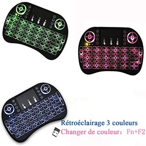 Teclado de color inalámbrico de 2,4G, mini panel táctil, ratón, Control remoto multimedia, teclado de mano, GamePad para caja de TV