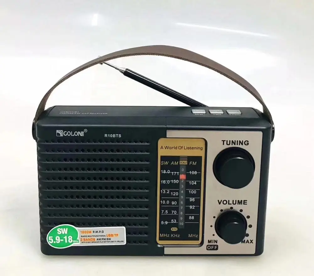 GOLON R10BTS Am Fm Sw radyo taşınabilir dünya alıcısı 11 bant Mp3 oyun Dab eski Retro Boombox radyo