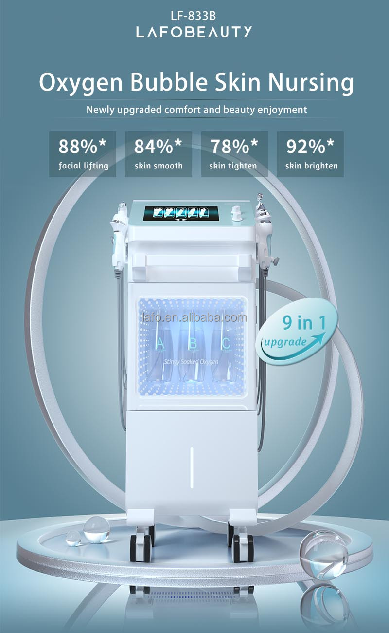 Newest Upgrade 9 in 1 Hydra Water Dermabrasion RF Facial Microdermabrasion Machine for skin care 0