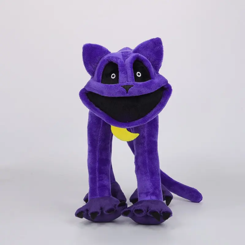 chapter 3 cat nap game plush purple cat plush toy with bog mouth