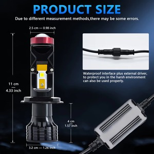H4 9003 H7 100W Mini projektör 3D Lens motosiklet ve otomobil Hi/Lo işın yüksek performanslı Canbus LED far dönüşüm kiti - Product Image 6