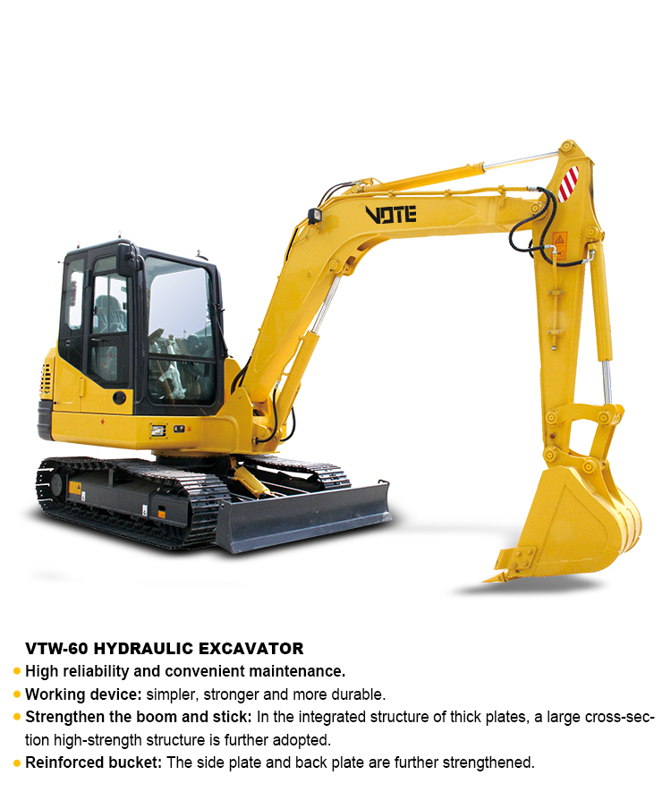 Chinese 6 ton excavator CE rubber crawler track excavator with auger crawler digger material handling Chinese digger