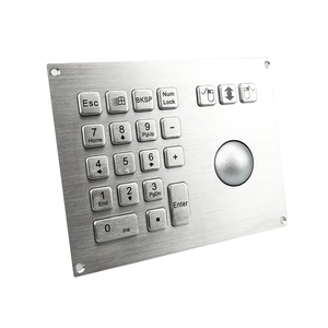 min waterproof rugged stainless steel <strong>numeric</strong> matrix USB metal <strong>keyboard</strong> with trackball - Product Image 2