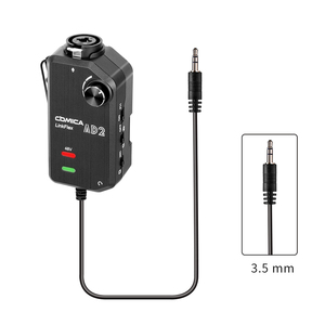 Adaptador/Interfaz de preamplificador de audio Comica LinkFlex AD2 XLR/6,35mm para cámara y teléfono inteligente compatible con alimentación fantasma de 48V - Product Image 5