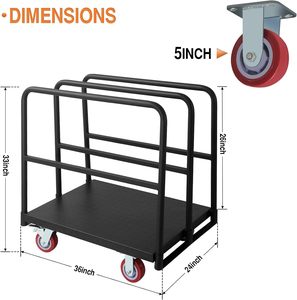รถเข็นไม้แบบ3รางสำหรับงานหนักรถเข็น2500Lbs เสารับน้ำหนักได้ - Product Image 2