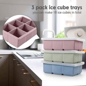 BPA FREE Silicone <span class=keywords><strong>Ice</strong></span> Cube Khay Kích Thước Lớn Stackable Linh Hoạt Silicone <span class=keywords><strong>Ice</strong></span> Cube Khuôn Mẫu Với Rò Rỉ Bằng Chứng Có Thể Tháo Rời Nắp - Product Image 4