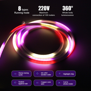 แถบไฟ LED อัจฉริยะ RGB พร้อม IC Magic พร้อมแถบไฟ LED นีออนพิกเซลกันน้ำสายเชือกวงกลม360องศายืดหยุ่นแถบไฟวิ่ง - Product Image 2