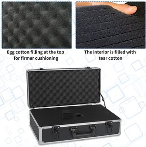 硬壳手提箱实用坚固储物箱带锁便携式铝制工具箱的锁箱工具容器 - Product Image 2