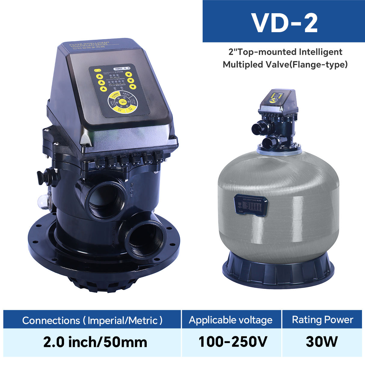 Moule supérieur noir VD-2 (type à bride)/2,0 pouces