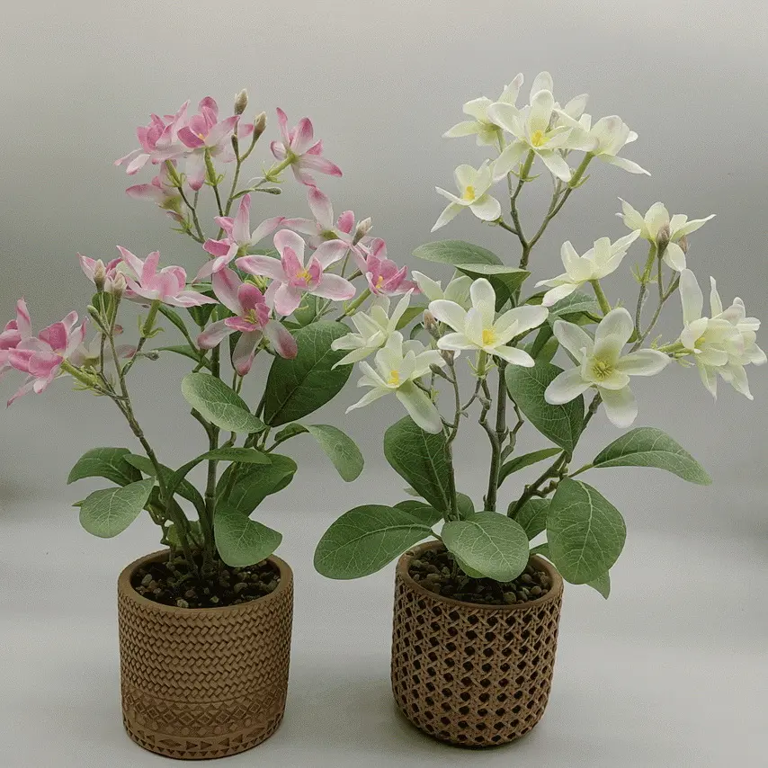 Vaso de flores de cimento para decoração de jardim ao ar livre moderno com padrão de vime de bambu, vaso de plantas suculentas para uso no chão