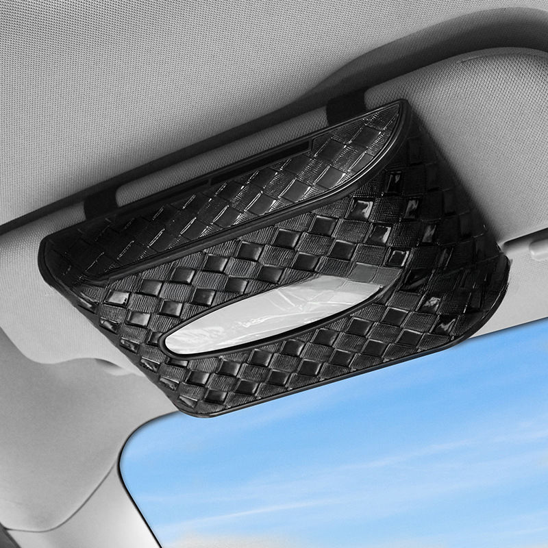 Boîte à mouchoirs tissés noir