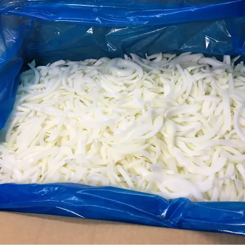 Vendita diretta in fabbrica IQF bianco 10 KG cartone di verdure nuove colture affettate tipi di cipolle surgelate verdure congelate