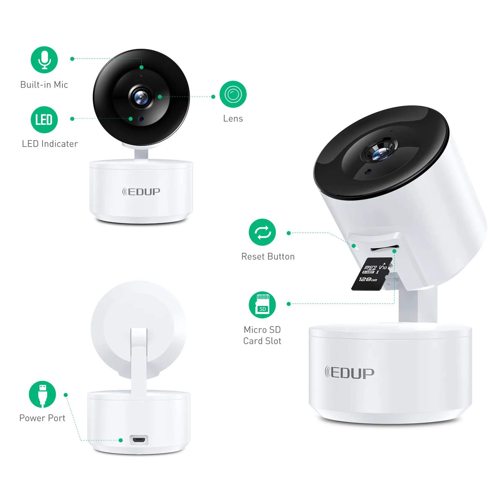 EDUP 2K ai theo dõi tuya nhà thông minh wifi không dây máy ảnh IP Camera mạng trong nhà tuya máy ảnh