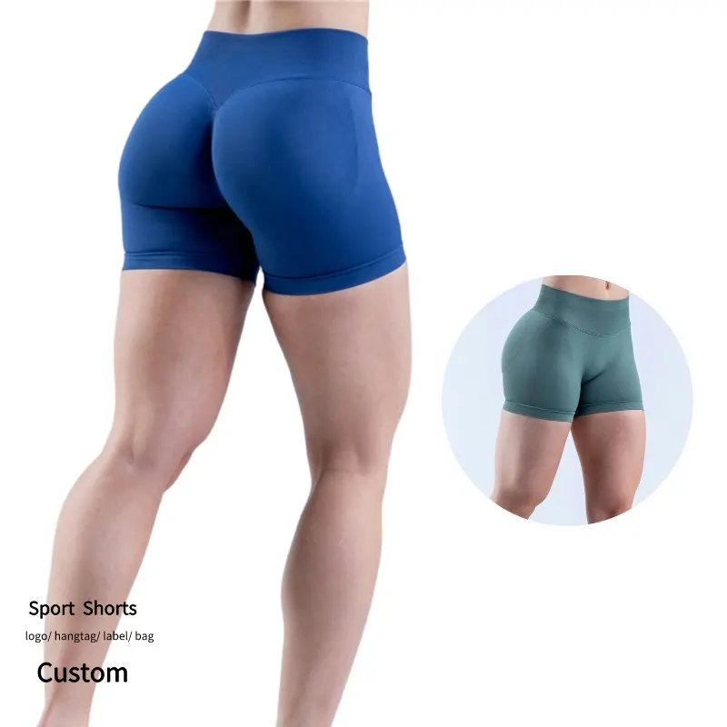 2024 New Sexy Hip Lifting Yoga Shorts Female Seamless Sport Workout Shorts No T Line Women Fitness Shorts