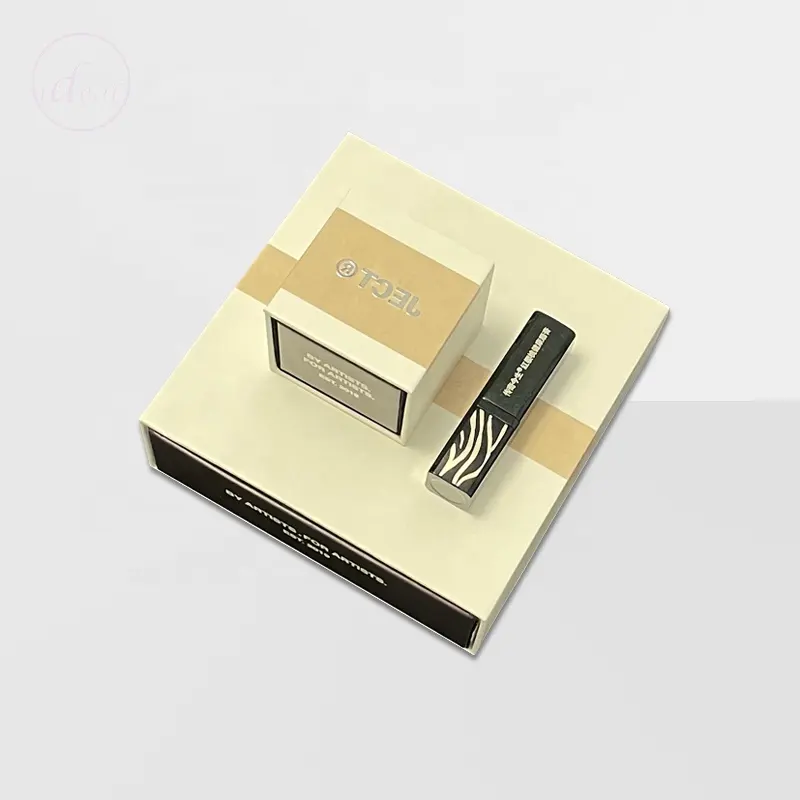 Presente personalizado caixa com desenhar papel caixa definida para cosméticos com logotipo em relevo para unha óleo polonês