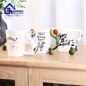 Üç boyutlu Panda kolu ile benzersiz seramik kahve fincanı kupa desen rusya pazarı el yapımı high end seramik kupa - Product Image 2