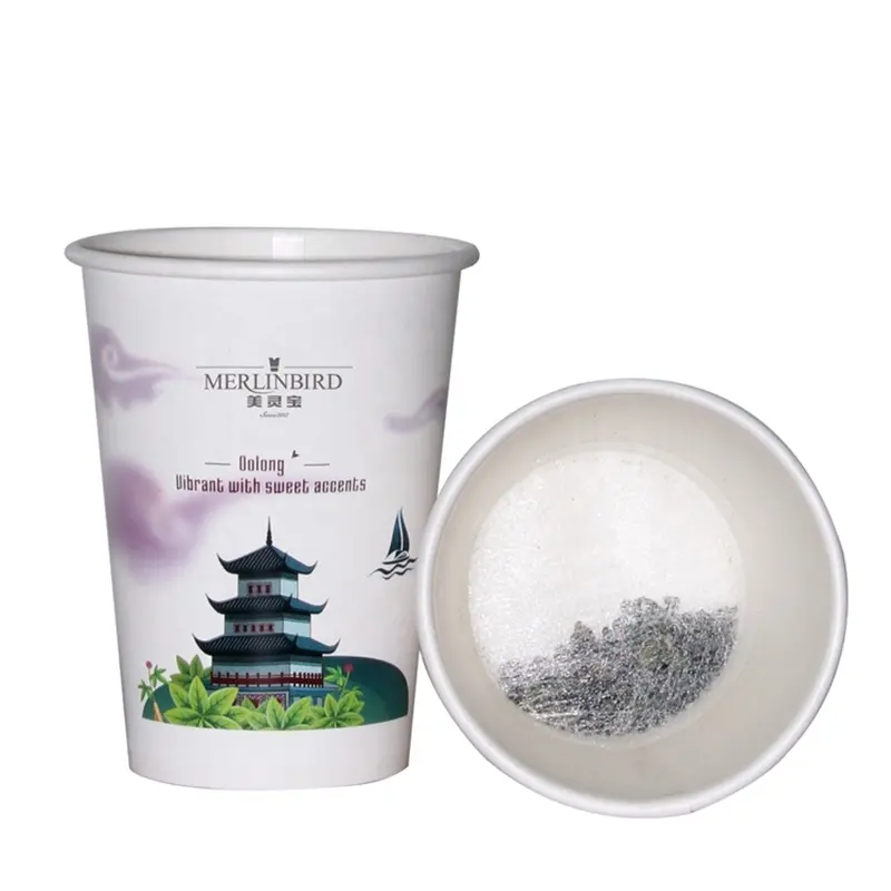 Rifornimento della fabbrica Merlin Bird esclusivo bicchiere di carta tè istantaneo Design personalizzato per tutto il tè