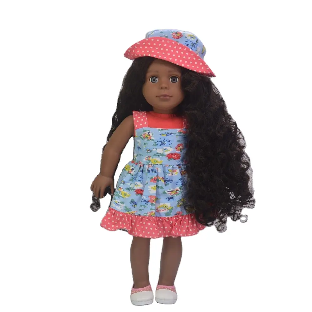 Boneca americana bonito da menina boneca para as vendas de brinquedos para crianças Fábrica Fabricantes Preto Moda Unisex Vinyl Dolls Educacional CN;GUA