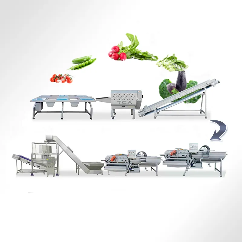 TCA Máquina picadora de corte de vegetais congelados totalmente automática para pepino tomates