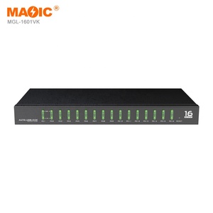 16端口自动Kvm Vga交换机16进1出Usb 2.0 Kvm交换机视频切换器带电缆的USB集线器