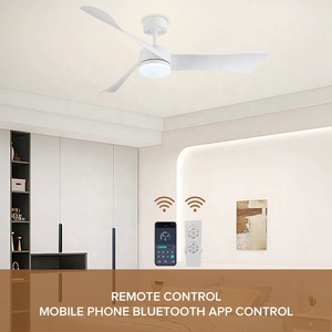 Ventiladores de techo Led silenciosos con aplicación Bluetooth inteligente moderna de 52 pulgadas con luz regulable para dormitorios - Product Image 5