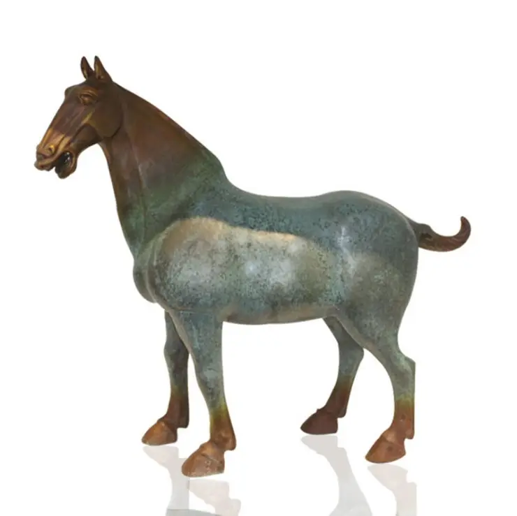 Fabrika satış özelleştirilmiş açık heykeli dekoratif bronz metal hayvan at heykel