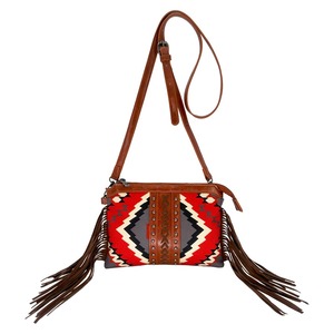 Vintage Western <strong>Bags</strong> with Aztec Design and Fringe Sides - Product Image 1