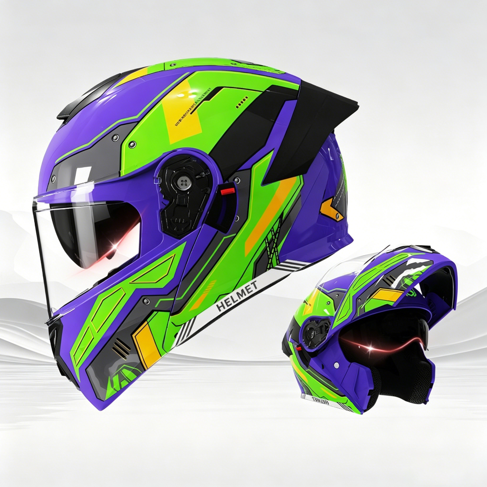 Gundam morado y verde
