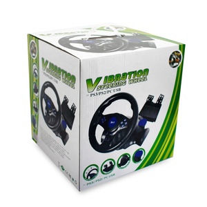 จอยสติ๊กควบคุมพวงมาลัยสำหรับรถแข่งเกมการสั่นสะเทือนคู่สำหรับ PS2 PS3 3in1 PC - Product Image 5