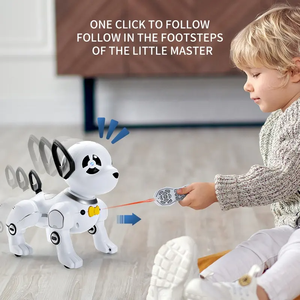 Intelligent One-Button Remote Control <strong>Robot</strong> Dog Toy for Children Early Education Electric <strong>Programming</strong> with Plastic Material