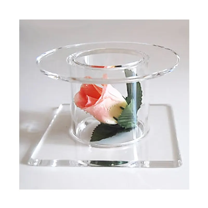 Support en acrylique pour Mini gâteau, 4 pièces, simple, de Table, séparateur de gâteau, de mariage, avec Tube floral