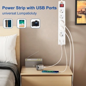 低价热卖欧盟插头法国10A 2 USB 5插座电涌保护器欧盟电源板 - Product Image 5