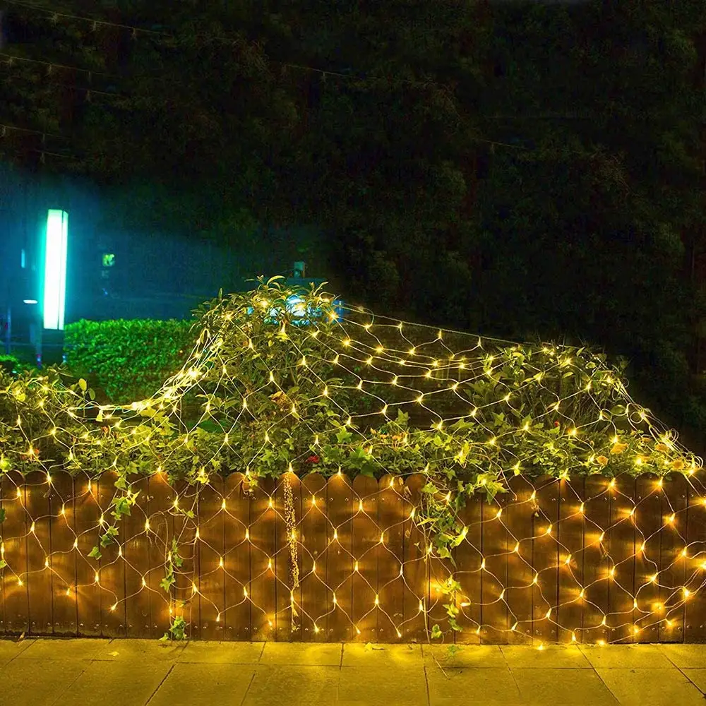 Cadena de luces Led Solar de hadas de malla para exteriores, para Festival de jardín, iluminación de árbol de Navidad