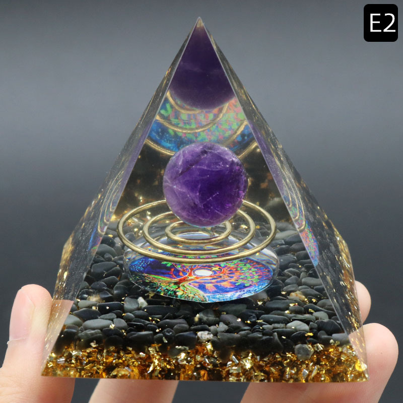 Bague E2 en acier améthyste-obsidienne