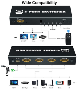 Conmutador HDMI 8K 60Hz 4K 120Hz 4x1 3x1 5x1 HDMI 2,1 Switch Converter 5 4 en 1 Out Hdmi2.1 Switcher Adapter para PS4 PS5 HDTV - Product Image 4