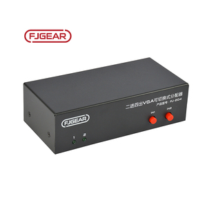 Divisor conmutable VGA Fjgear 2 en 4 salidas, distancia de transmisión de 4 puertos de hasta 30 metros, 1920*1440 con carcasa de hierro, 2 en 4 salidas