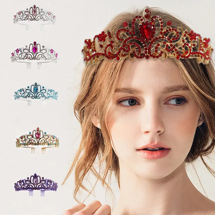 Dropshipping 2023 Moda Liga Princesa Tiara Nupcial Tiara Partido Cristal Coroa Headband Rainha faixa Ombro cinto H1-H2