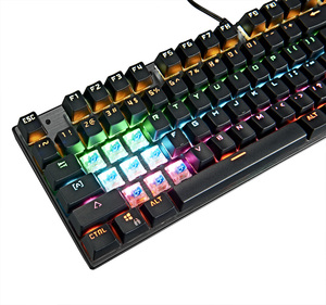 Teclas personalizadas de dos colores, 104 teclas, Teclado mecánico para juegos con cable, juego de retroiluminación LEB, Teclado mecánico para jugadores