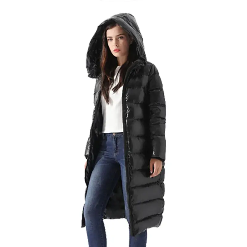 Personalizado de las mujeres ropa de moda de invierno Chaqueta larga impermeable abajo abrigo