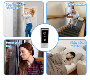 Fabrika görüntülü kapı telefonu interkom 7 inç dokunmatik ekran 1024 P kamera görsel kapı zili Villa veya daire için - Product Image 3