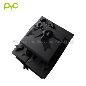 PYC-caja de papel con lazo negro liso, conjunto de cajas de embalaje de regalo, anidadas - Product Image 5