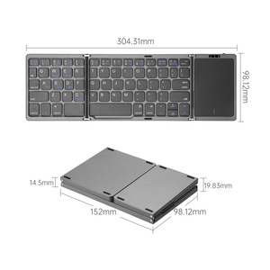 B089T Mini teclado inalámbrico BT con panel táctil Teclado numérico Diseño de interruptor plegable para tabletas Windows y Android-Para viajes - Product Image 2