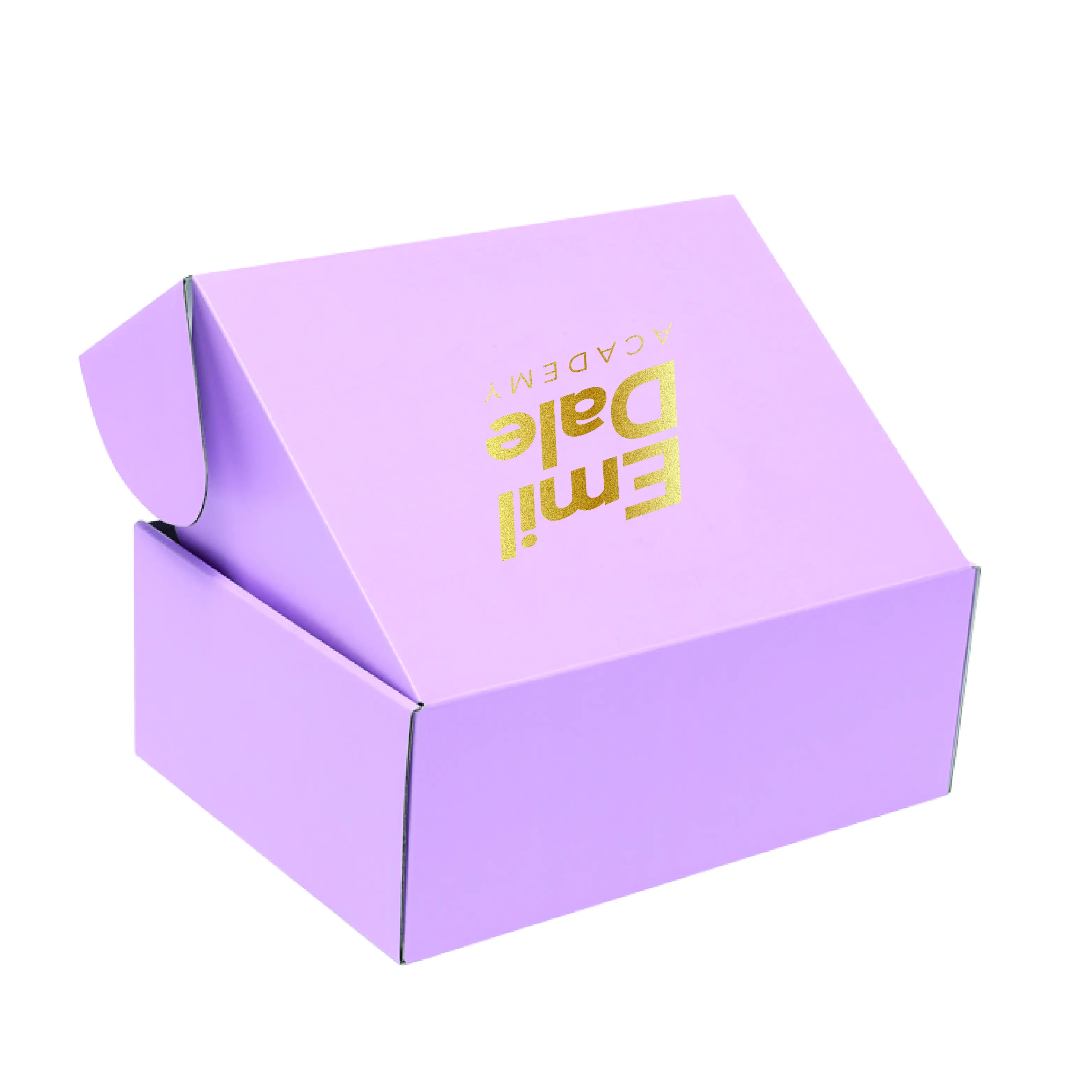 Заводская цена, Гофрированная коробка для почтового ящика, фиолетовый почтовый ящик с логотипом из серебряной фольги