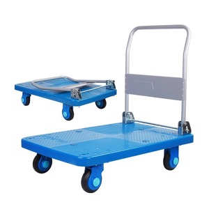 Im lặng gấp phẳng Xe đẩy bốn bánh nhựa đẩy-Kéo giỏ hàng tiết kiệm công sức - Product Image 1