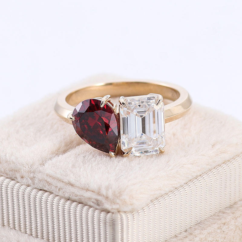 แหวนเพชรโมอิสซาไนต์ทองแท้ 14K