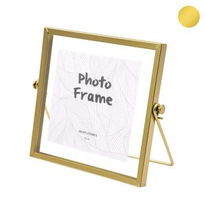 Altın cam fotoğraf çerçevesi koleksiyonu basit Metal geometrik resim çerçevesi ile cam kapak içerir 4x4, 4x6, 5x7 - Product Image 5
